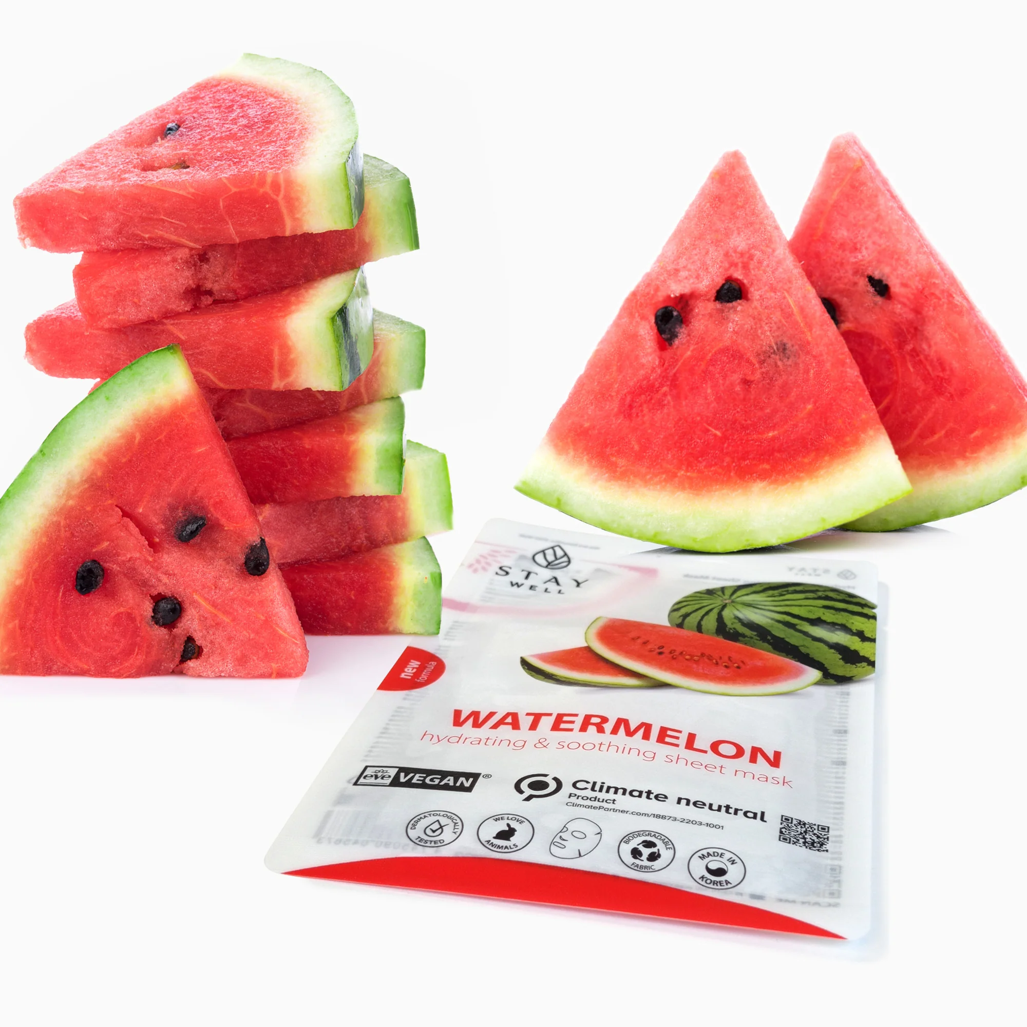 Mask Vegan Sheet Mask - WATERMELON - Maschera Lenitiva viso, Maschera Idratante viso