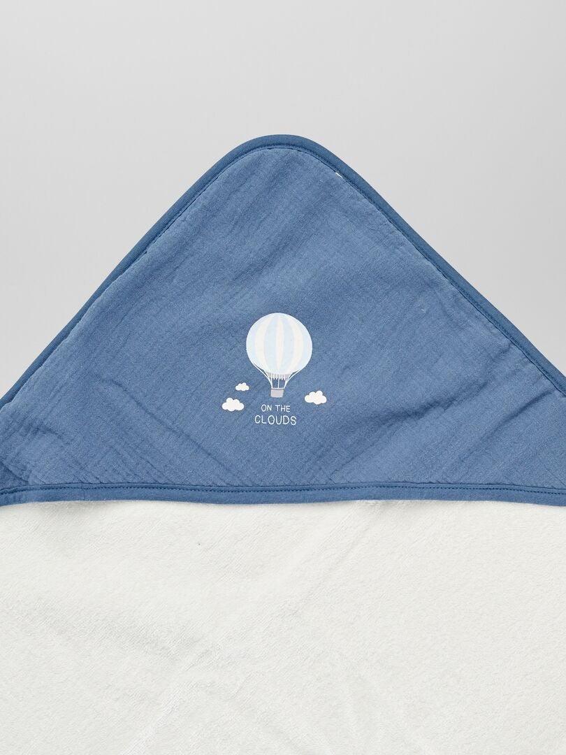 Badcape + badhandschoen - 2-delig - BLAUW