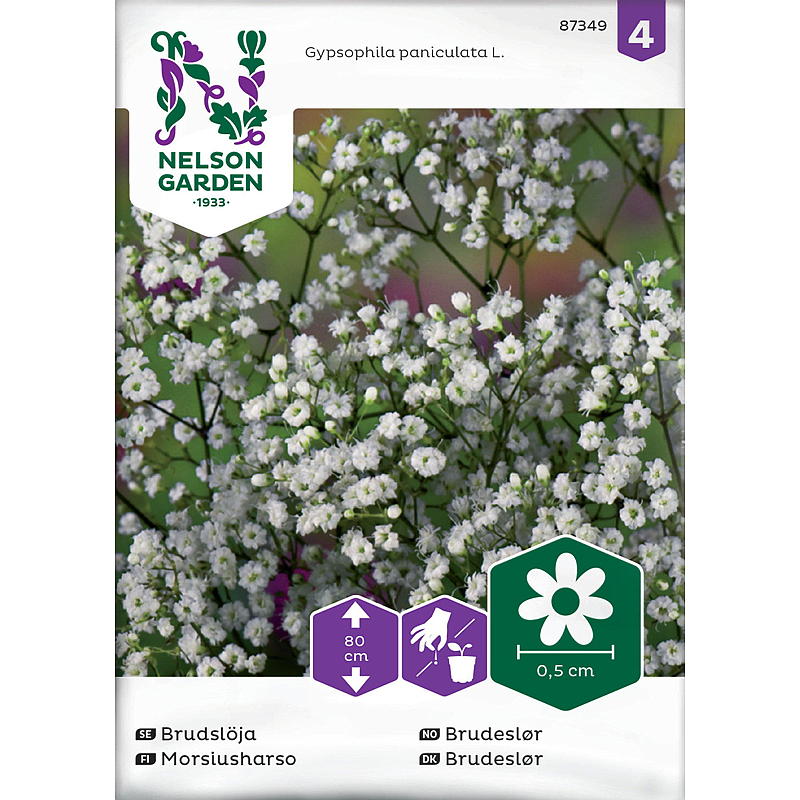 Velo de novia individual Nelson Garden Seed, blanco