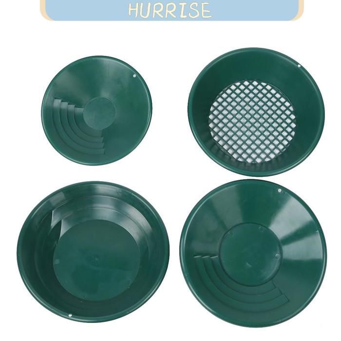 Tbest Gold Pan 4 pezzi Trappola a gravità per miniera verde Kit vassoio per lavaggio oro Rilevatore di miniera Gas Hardware