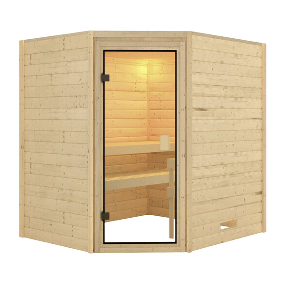 Vera sauna set, natural finish, with 4.5 kW heater