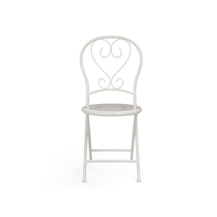Set van 2 opklapbare metalen tuinstoelen in smeedijzerstijl - Wit - GUERMANTES by MYLIA