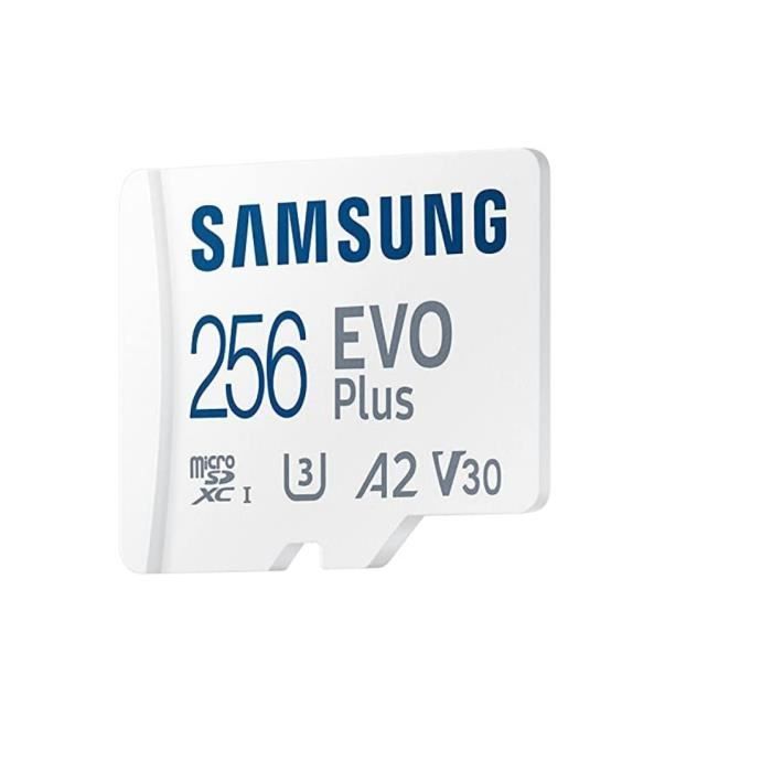 Samsung Carte Mémoire Micro SD Evo Plus (2021) 256 Go Micro SDXC A2 V30