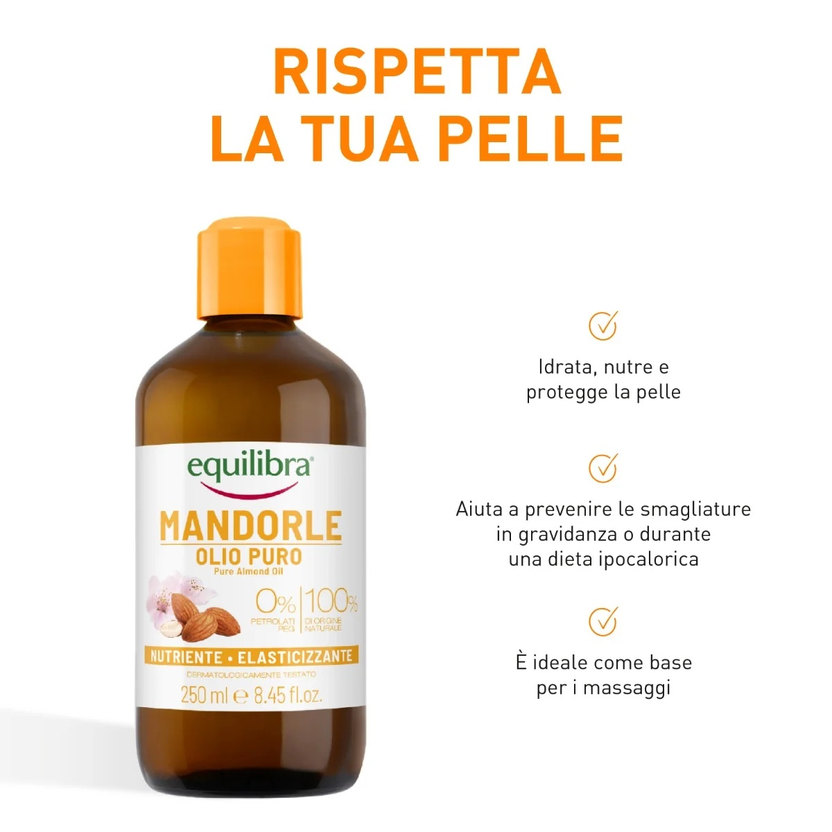 EQUILIBRA Zoete Amandelolie 250 ml Voedend en elastisch