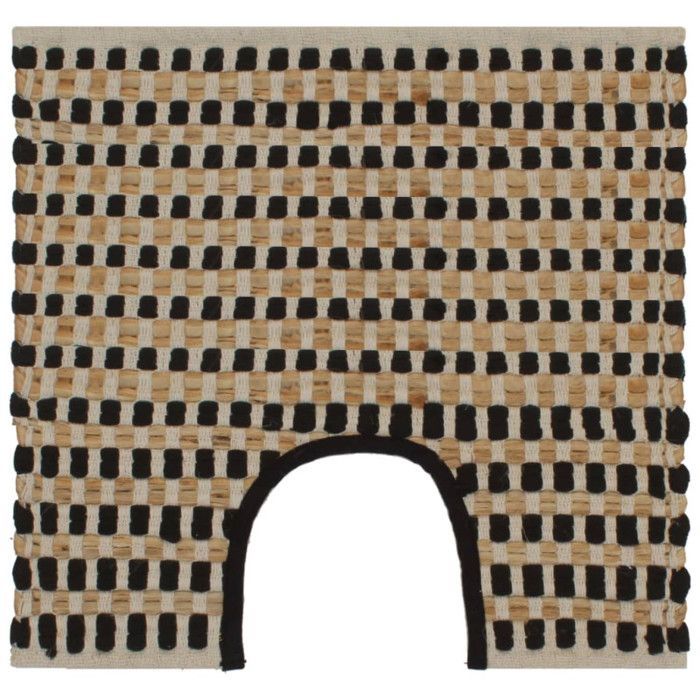 Tapis de salle de bain en jute naturel et noir - VidaXL