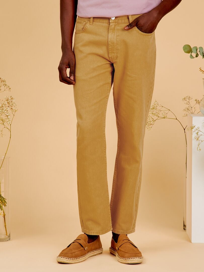 Calça jeans reta - tamanho G32 - AMARELA