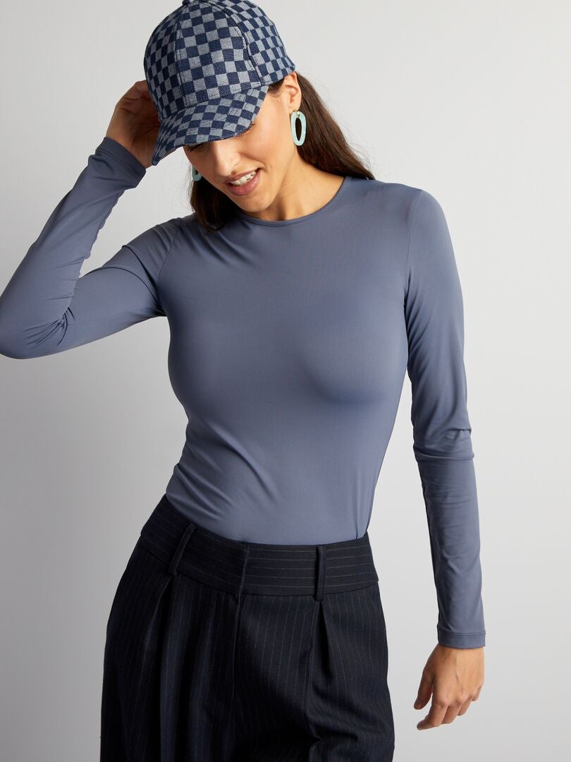 Camiseta de punto elástico - GRIS