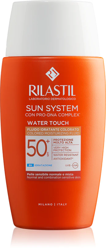 Rilastil Sun System Water Touch fluido facial protetor com cor FPS 50+