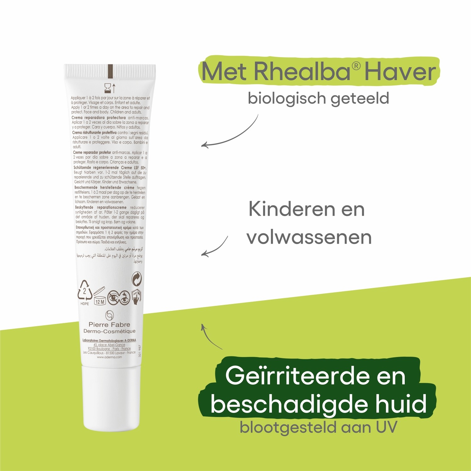 A-DERMA Epitheliale AH Ultra SPF50+ zaštitna i obnavljajuća krema za lice - 40 ml