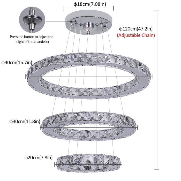 Lampe pendante moderne Luxury Big Crystal LED Chandelier Home Appliance Decorate Lustre Hanging Fixture Ceiling Lamp Living Room