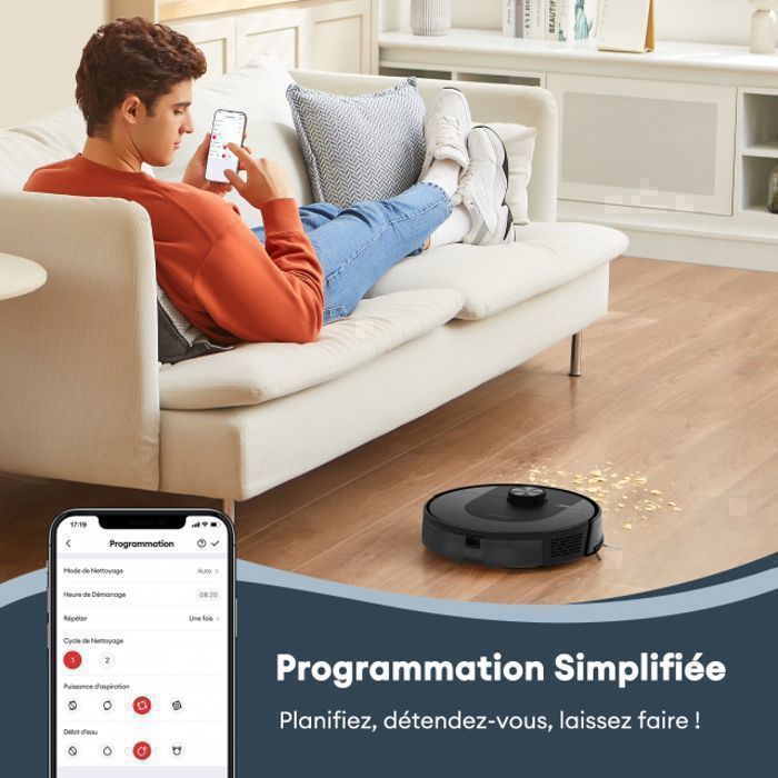 DL10 Robot Vacuum Cleaner - ULTENIC - 8000Pa / Up to 200 Mins - App and Alexa Connectivity - Pet Hair - Carpets