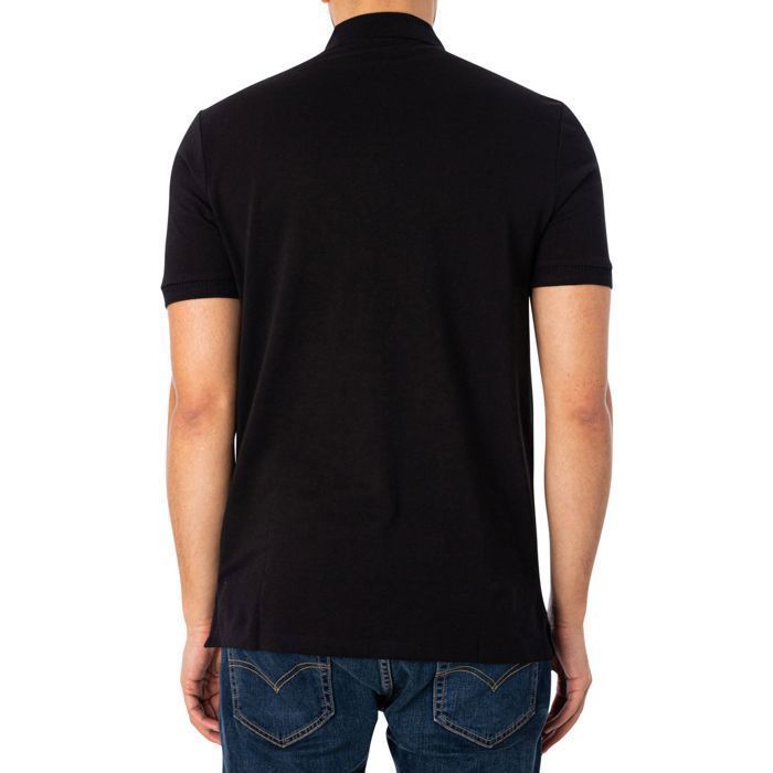 Men's Polo Shirt - HUGO by HUGO BOSS - Slim Fit - Black - Short Sleeves - Polo Collar