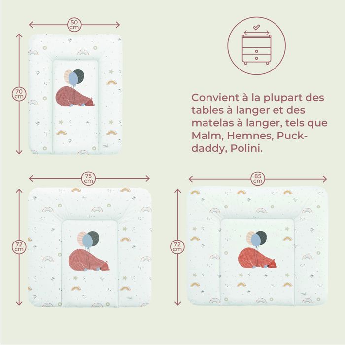 Fasciatoio Ceba Baby spesso e lavabile - Amici della foresta, 50x70 cm - Certificato Oeko-Tex, impermeabile