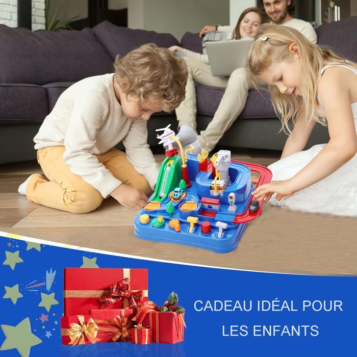 Pista de coches para niños - Juguete educativo Montessori - Pista de coches con helicóptero - Juguete para niños de 3 a 10 años - Regalo