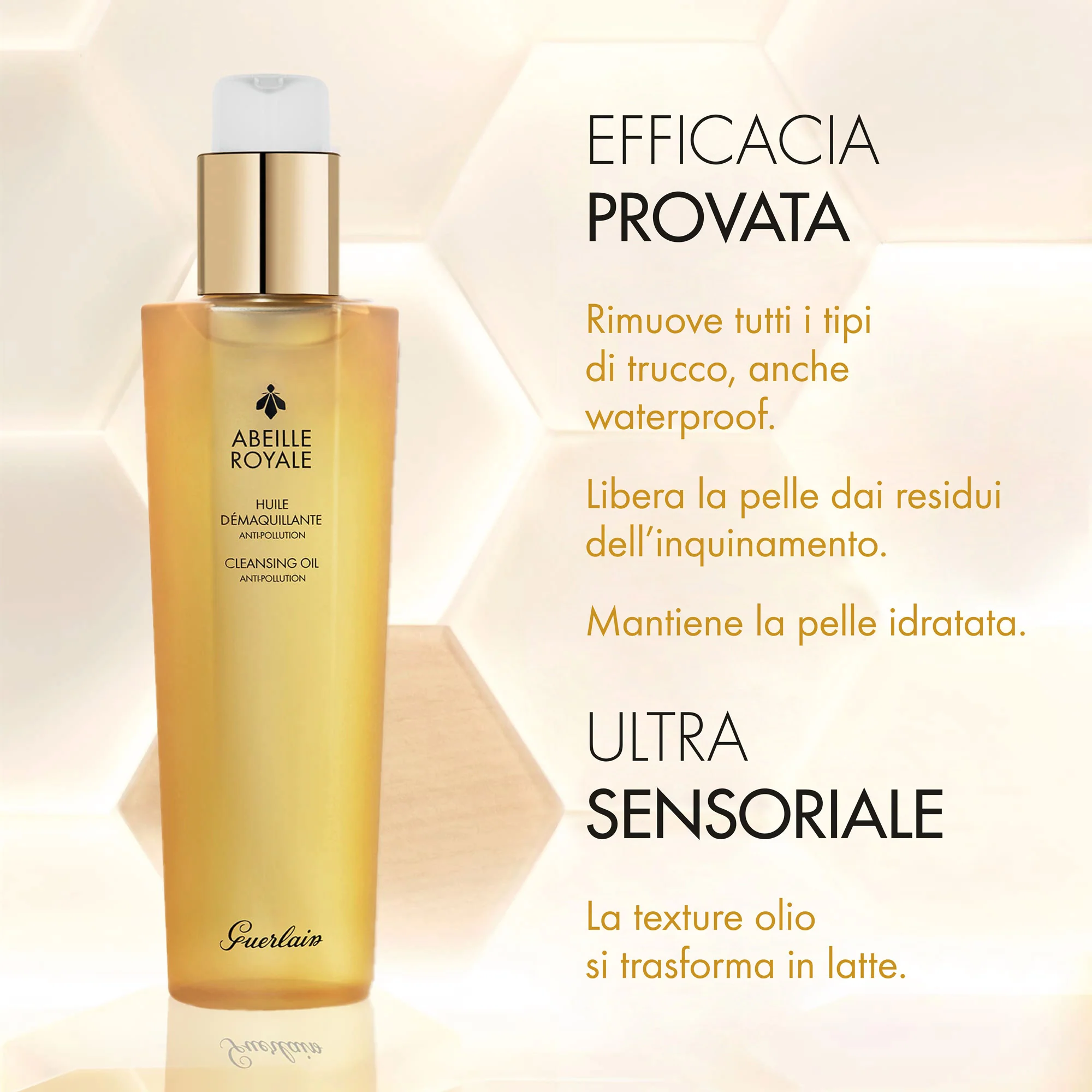 Abeille Royale Huile Démaquillante Anti-Pollution - Olio detergente viso