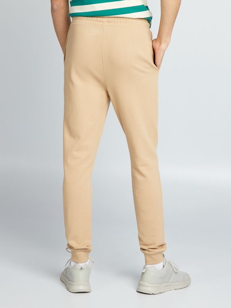 Effen joggingbroek in basic kleur - BEIGE