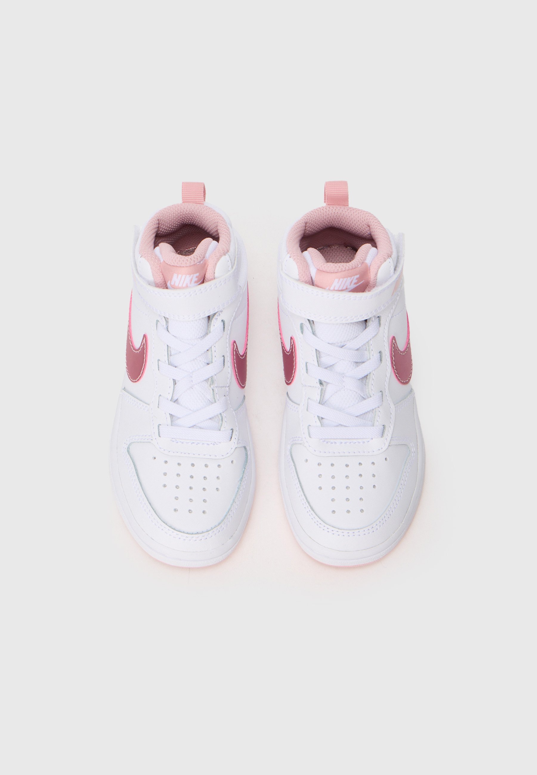 Nike Sportswear COURT BOROUGH MID UNISEX - Aukštakulniai sportbačiai - balti/rožiniai