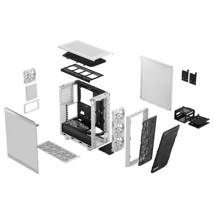 Boîtier PC FRACTAL DESIGN Meshify 2 Compact RGB White TG Clear Tint ATX