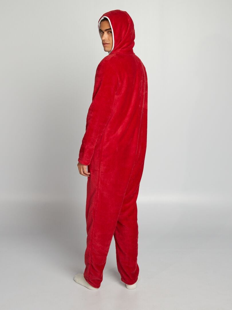 Fleece trainingspak met capuchon - ROOD