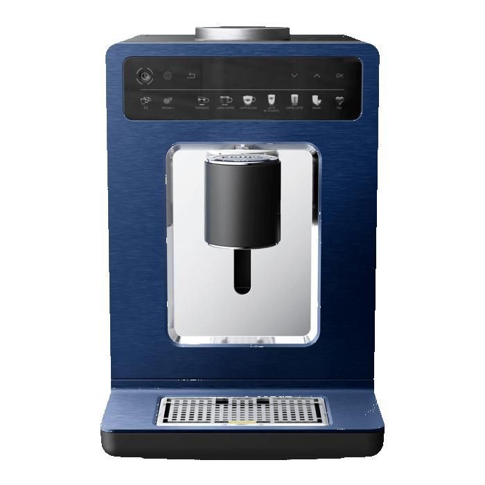 KRUPS Machine à café à grains, Aluminium brossé bleu, EVIDENCE by WILMOTTE EA89W410