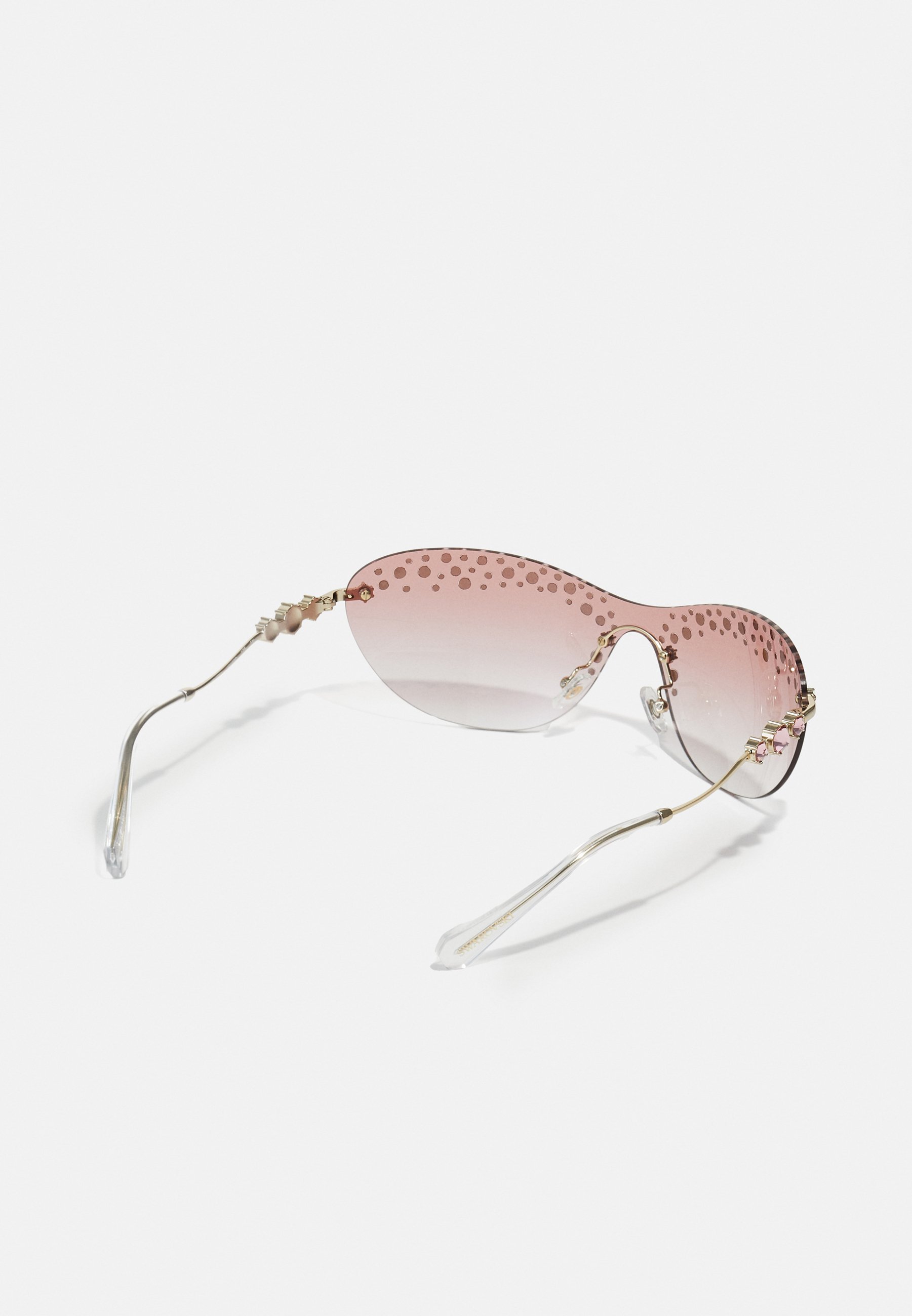 Okulary przeciwsłoneczne Swarovski – jasnozłote/przezroczysty gradientowy róż