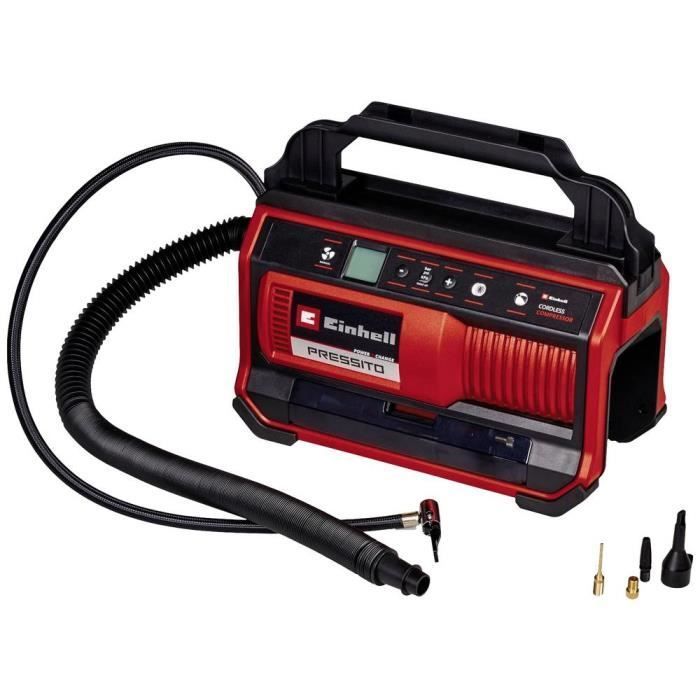 Einhell PRESSITO 18/25 Solo PXC Cordless Compressor (18V, 3-adapter kit included) Supplied without battery or charger