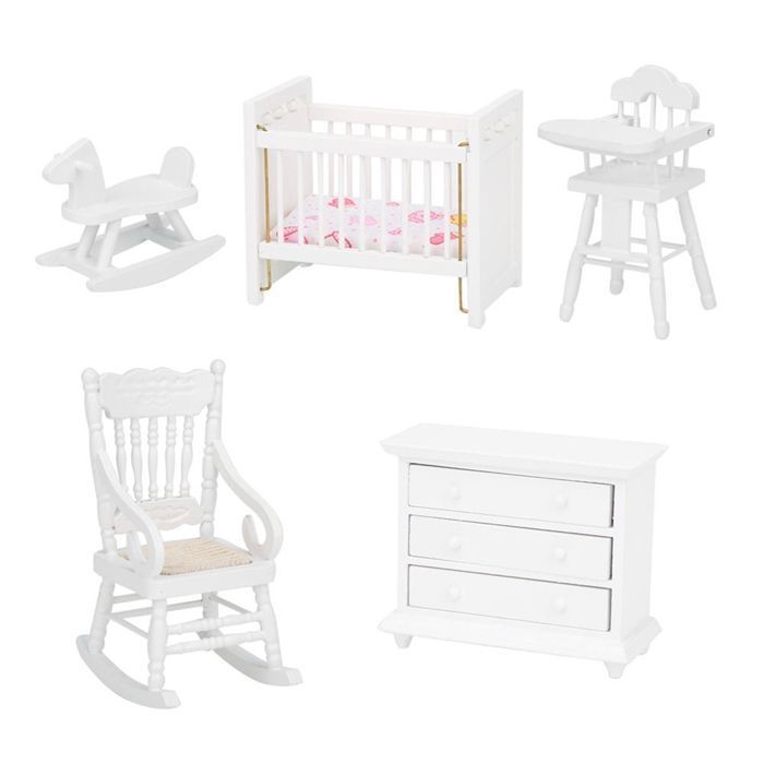 Maison de poupée - 1:12 - Bois - Blanc - Mini meubles - Pour enfants YYV