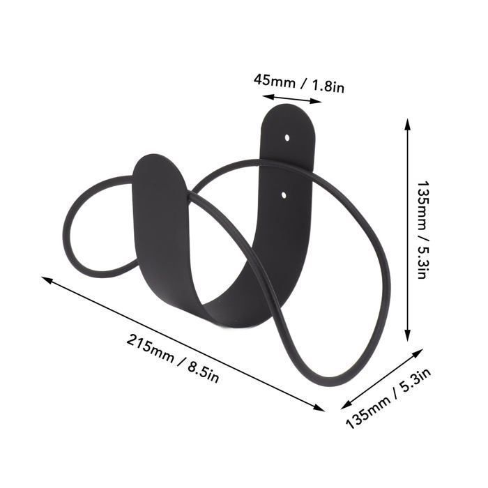 Support mural en acier inoxydable pour tuyau d'arrosage – enrouleur noir