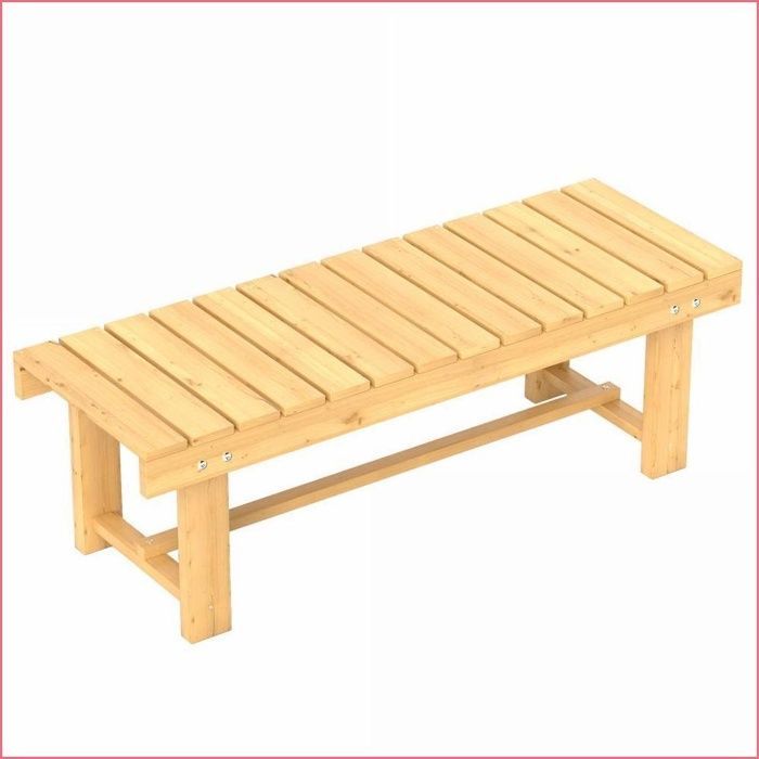 Patio Seating - Outsunny - Banc de Jardin 2 Places en Bois Massif - Résistant aux Intempéries & Durable - Couleur Naturelle