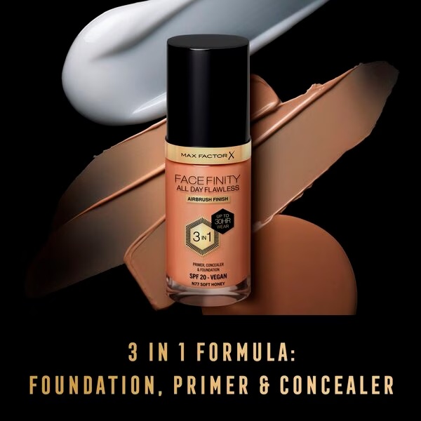 Max Factor Facefinity All Day Flawless N77 Soft Honey Foundation 30ml