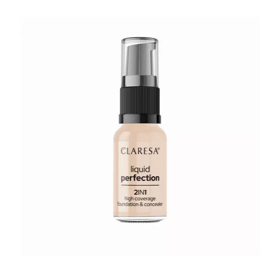 Claresa Liquid Perfection podkład do twarzy 2w1 102 Warm Medium 18 g