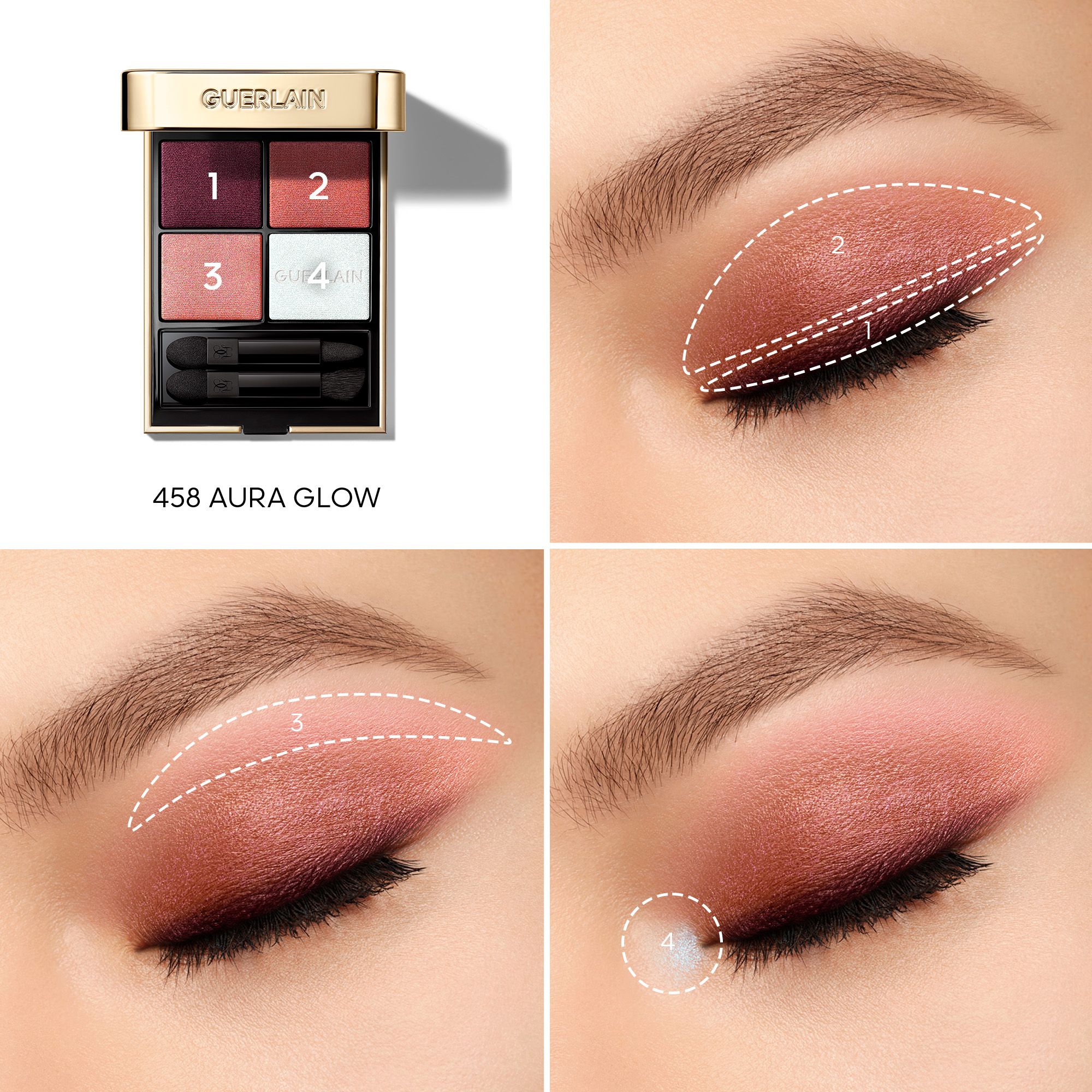 Ombres G 458 Aura Glow сенке за очи у 4 нијансе, лимитирано издање Луксузне сенке за очи