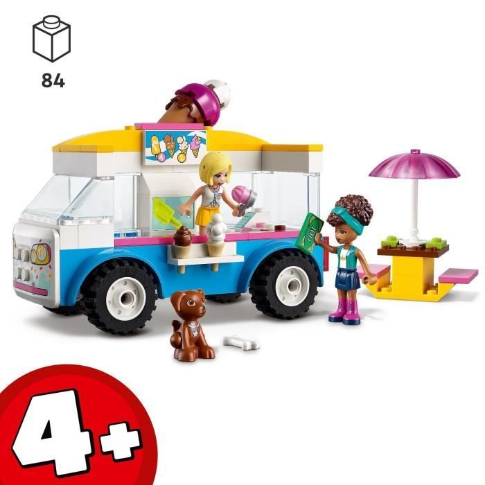 LEGO® 41715 Friends Ice Cream Truck, Building Toy with Dog Figures, Vehicle and Dash and Andrea Mini-Dolls, Ages 4+