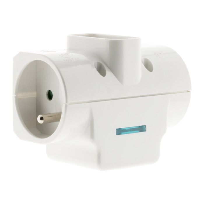 Protector de sobretensión triple 2x16A 2P+E + 1x6A 2P - Blanco - Zenitech