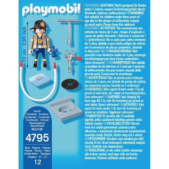 PLAYMOBIL – Feuerwehrmann mit Hydranten 4795 – Special Plus – Ab 4 Jahren