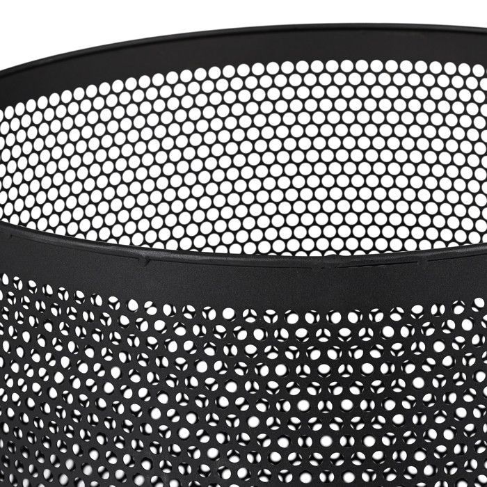 Relaxdays Fire Pit, Mesh Design, Fire Grate, Poker, Garden Fire Pit, Barbecue, Steel, H x D: 53 x 44 cm, Black