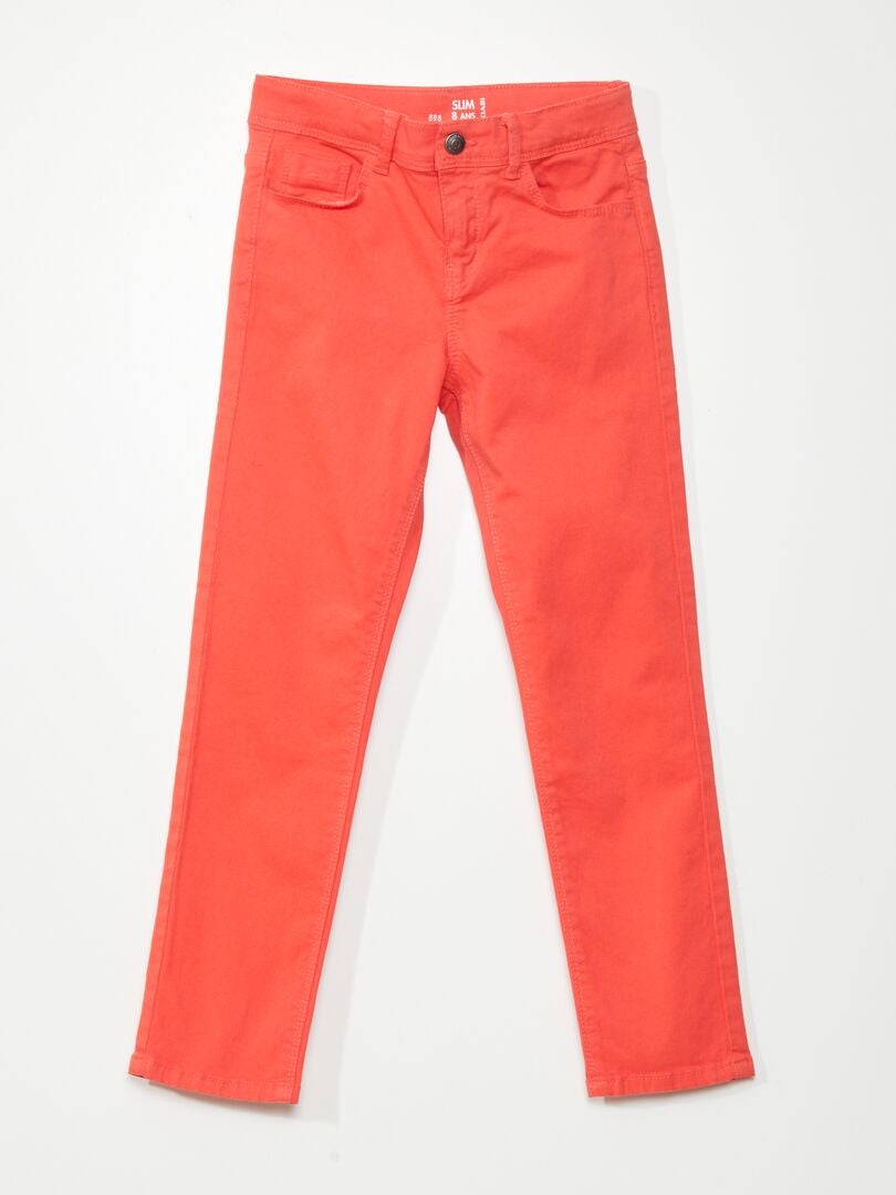 Calça jeans slim - vermelha