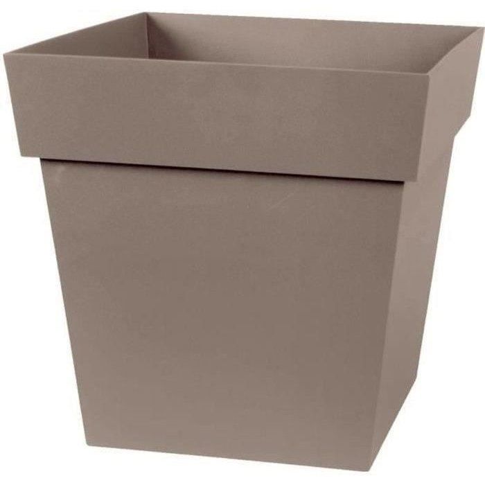 Maceta cuadrada de 32 cm - EDA - Toscana - 22 L - 32 x 32 x 32 cm - Topo