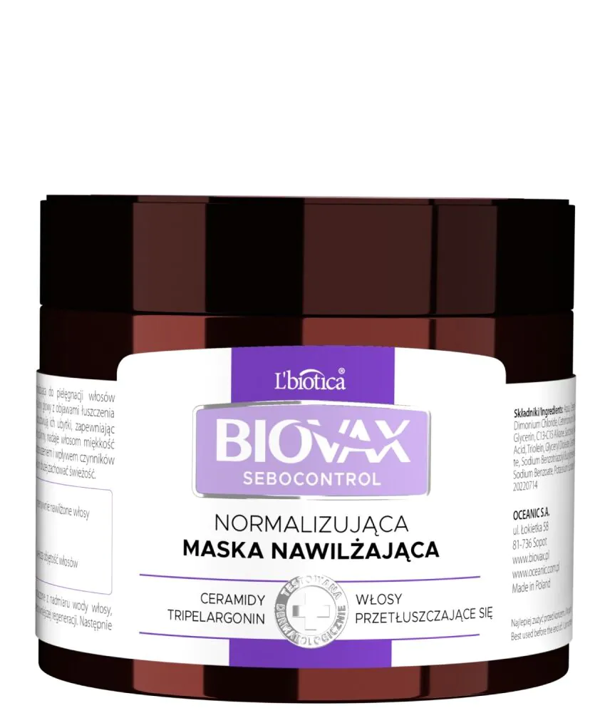 Biovax Sebocontrol Normalizująca Maska Seboregulująca do włosów