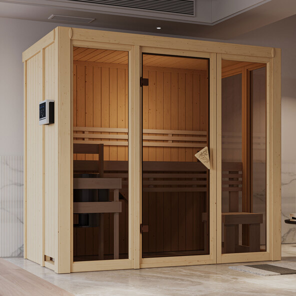 Sauna Ida 2 med varmeovn, 3,6 kW, naturlig tre