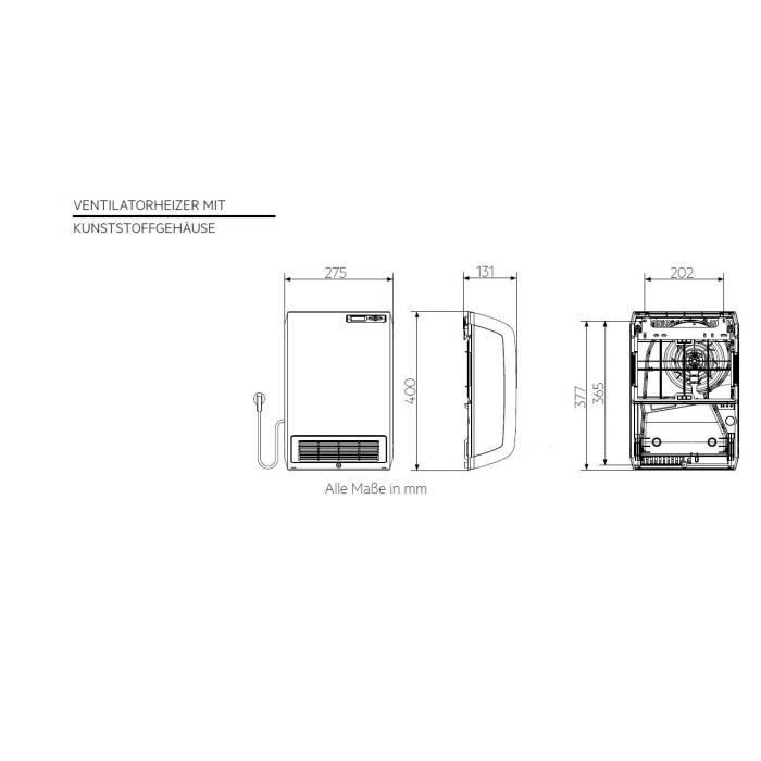 Chauffage d'appoint - AEG - 238296 - Electrique - Blanc - Installation électrique