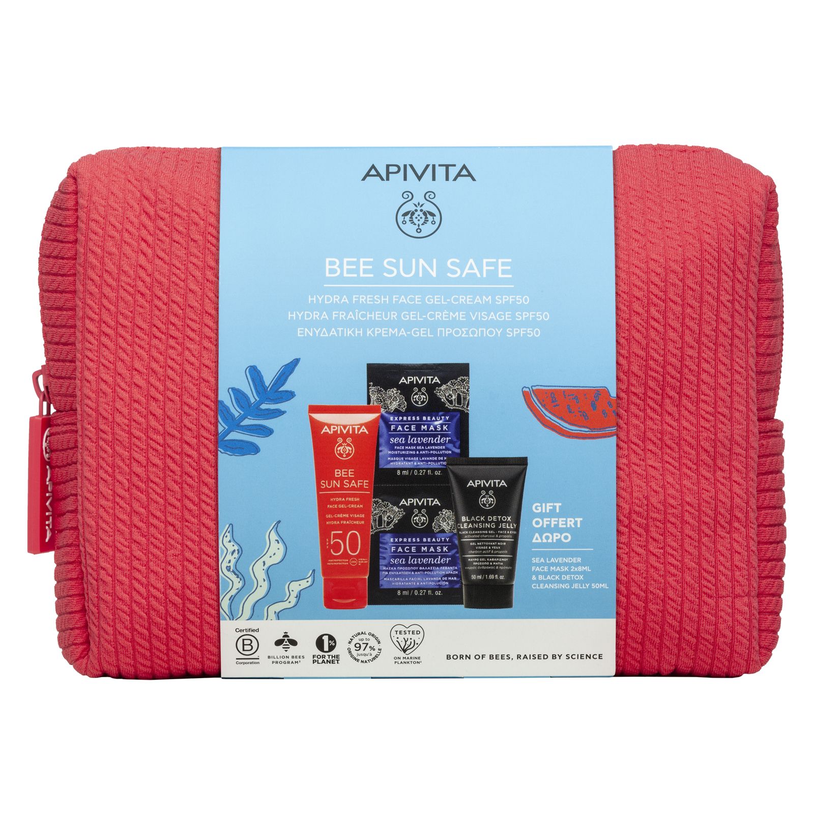 „Bee Sun Safe Hydra Fresh“ gelio-kremo dovanų rinkinys su SPF50 apsauga nuo saulės Apsauga nuo saulės vaistinėje