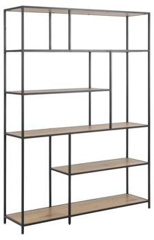 Regał Seaford 135 cm z półkami dąb/czarny