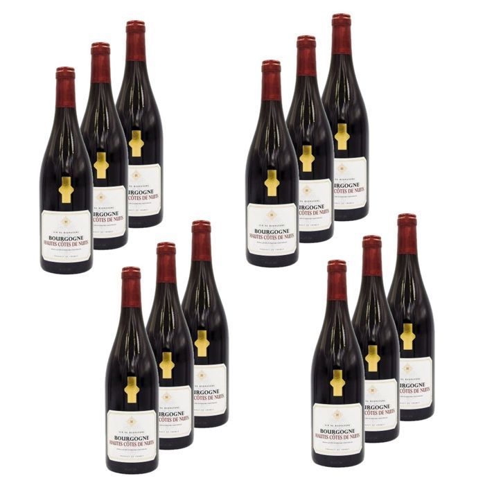 Agidra - Lote de 12 vinos tintos AOP Hautes Côtes de Nuits de Borgoña - Botella de 750 ml