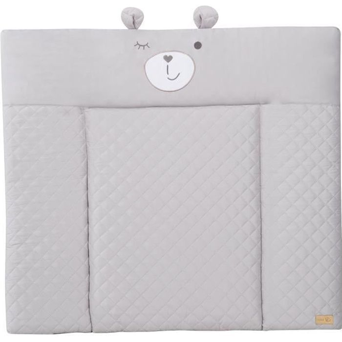 Matelas à langer - ROBA - Visage d'ours Sammy - 85 x 75 cm - Gris