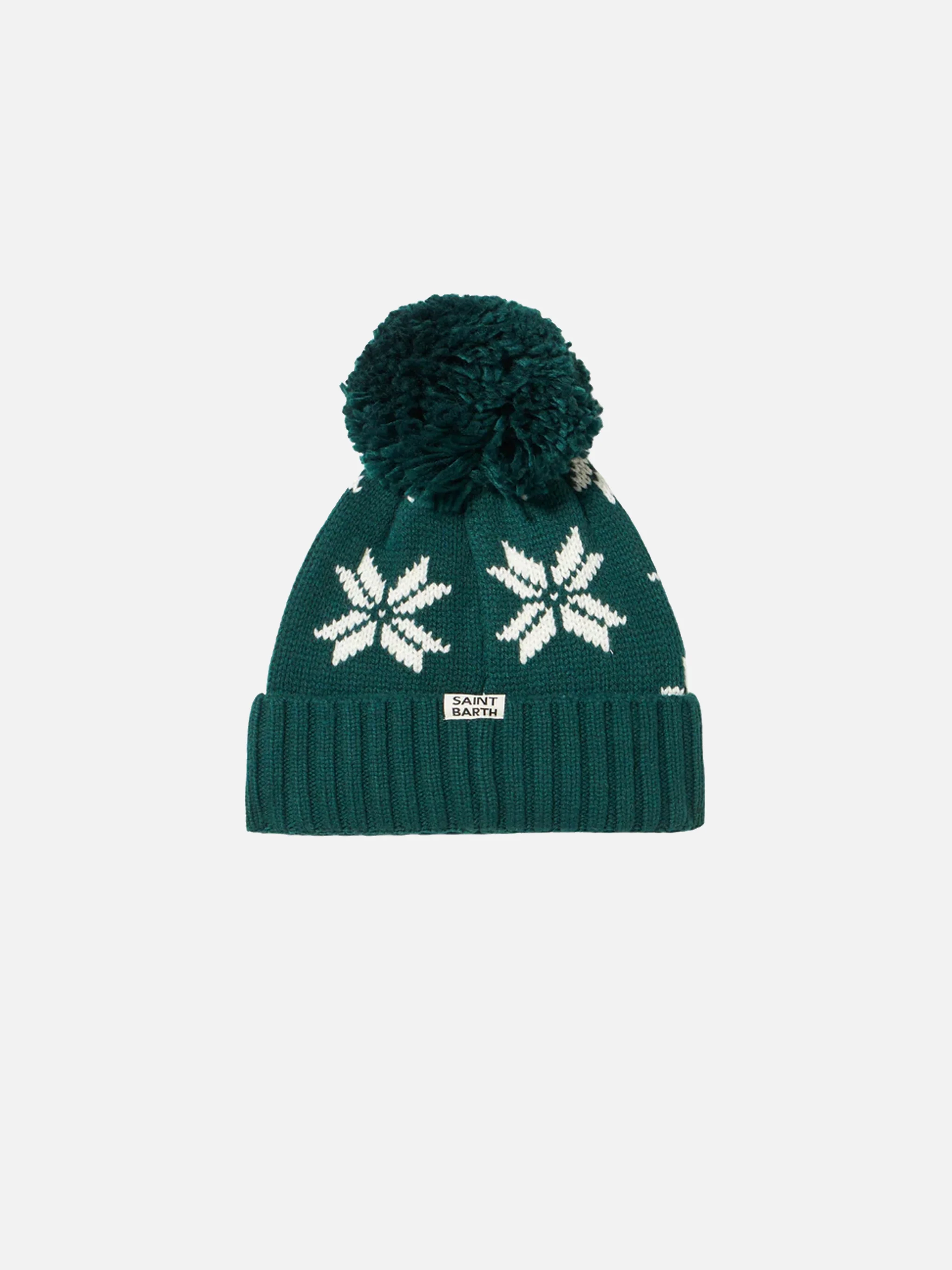 Chapeau vert pour enfant à motif norvégien