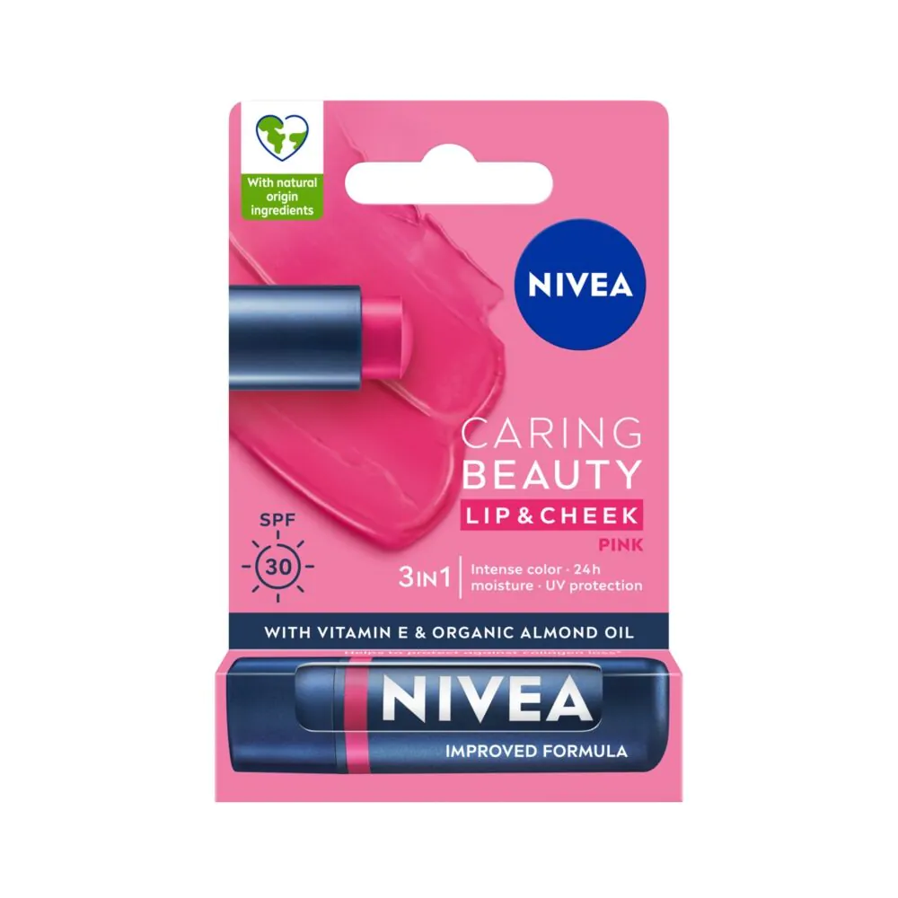 Nivea Pielęgnująca pomadka do ust Caring Beauty 3w1 Pink