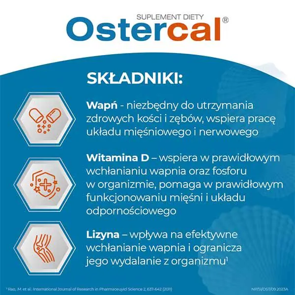 Ostercal, Preparat na wzmocnienie kości, Tabletki powlekane
