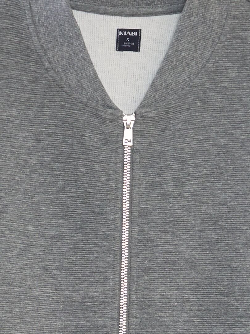 Sudadera de punto con cremallera - GRIS