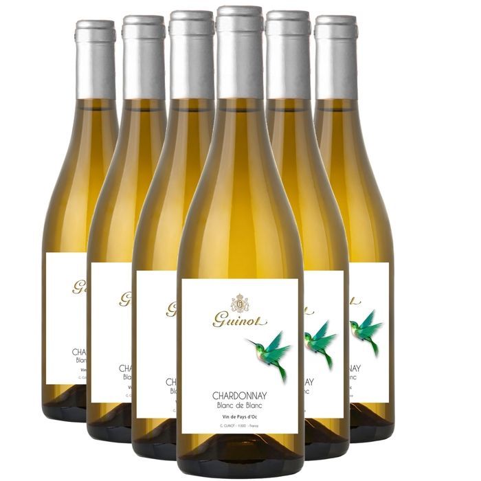 Maison Guinot Pays d'Oc Chardonnay Blanc de Blanc 2023 - Vin Blanc du Languedoc - Roussillon (6x75cl)